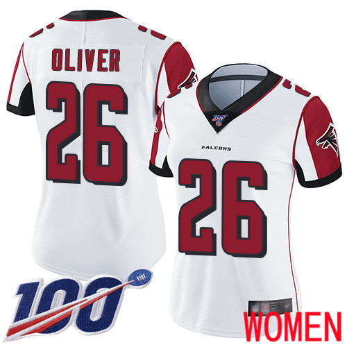 Atlanta Falcons Limited White Women Isaiah Oliver Road Jersey NFL Football #26 100th Season Vapor Untouchable->women nfl jersey->Women Jersey